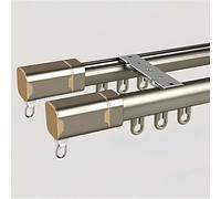 Wood Gr Sliding Barn Door Track Kit - Heavy-Duty Double Rail System for Wall Mounted Room Divider - 1.8m (5.9ft) Ideal for Living Room & Bedroom Decor