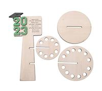Wood Graduation Money Holder Double Layer Cash Holder Graduation Money Cake Home Decoration Wooden Craft Cash Clip Ornaments (Green)