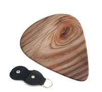 Wood Grain 6 Pack Guitar Picks With Holder, Personalized Guitar Plectrums Non-Slip Portable Ukulele Bass Picks 0.96mm For Acoustic Guitar Lovers Gifts