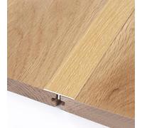 Wood Grain Aluminum Floor Transition Strip, Flat Divider Strip for Door Thresholds, Seam Divider for Wood to Vinyl and Wood to Tile(33mm)