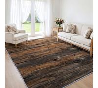 Wood Grain Brown Area Rugs Living Room, 140x200 cm | Nature Distressed Modern Machine Washable Non Slip Rugs, Carpet for Bedroom Dining Room Office
