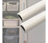 Wood Grain Cable Trunking Kit - 2 PCS Thick PVC Cord Hider, Adhesive-Backed, White Cable Raceway Cover for Wall/Floor, Outer Width 1.2 in, Length 48 in