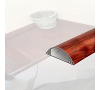 Wood Grain Cable Trunking Kit - Self-Adhesive Raceway for Wall, Cord Covers, Curved Profile, 1/2/4/10/20 Pcs Options, Perfect Desk Wire Hider (1 PC, W 1.2 in, L 36 in)