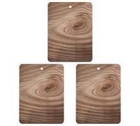 Wood Grain Car Air Freshener, 3 Pcs Square Hanging Air Freshener Cards, Long Lasting Fragrance Scented Cards for Car, Home, Office Gray-style