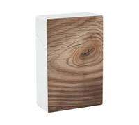 Wood Grain Cigarette Case Hard Plastic Flip-Top Slim Pocket-Size Cigarette Holder for 20 King Size Cigarettes Waterproof Crush-Proof Smoking Accessories for Travel Daily Use