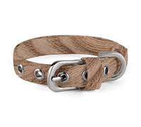 Wood Grain Dog Collar Adjustable Soft and Comfortable Puppy Collars with Metal Buckle Pet Collar for Small Medium Pet