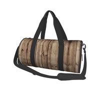 Wood Grain Duffle Bag With Shoes Compartment And Adjustable Strap,Foldable Travel Duffel Bags For Men Women,Waterproof Duffel Bags, Black, One Size
