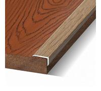 Wood Grain Ed Trim Aluminum Alloy L-Sd Detive Strip for Hardwood Laminate & Stairs 100cm Maca Brown 30mm x 20mm Right Angle Protect