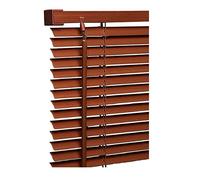 Wood grain Effect - 210cm x 150cm - PVC Venetian Blinds - Walnut Colour - Window Curtains - Child Safe Pull Cords - Included All Fittings