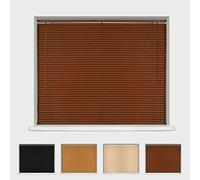 Wood Grain Effect Made To Measure PVC Venetian Blind Easy Fit Home Office - Up To 60cm Width x 150cm Drop - Dark Oak