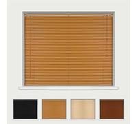 Wood Grain Effect Made To Measure PVC Venetian Blind Easy Fit Home Office - Up To 90cm Width x 150cm Drop - Teak