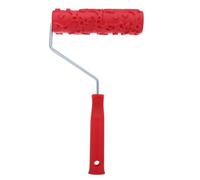 Wood Grain Embossing Paint Roller for DIY Wall Art Projects | Red Handled Roller, Metal Rubber Plastic Build, Faux Wood Finishing, Paper Crafting, MDF Boards