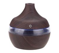 Wood Grain Essential Oil Humidifier, 300ml USB LED Night Light, Water Drop Shape Mist Maker for Living Room, Study, Yoga, Spa