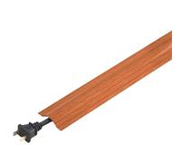 Wood-grain Floor Power Cord Protector For Home Use, Self-adhesive Cable Cavity Made Of Soft PVC, Flat Anti-trip Design For Commercial Spaces(Brown,3m)