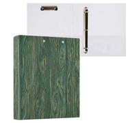 Wood Grain Green Gold Pattern 3 D-Ring Binder A4 1 Pack with 200 Sheet for Kids School Supplies Women Men Office
