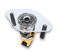 WOOD GRAIN JUNKIE® TrimFit Pro® Dual Grip Router Base Plate Compatible with DeWalt DWP611 & DCW600B, 6”x10” Clear Acrylic Base with Handles, Fits Standard Guide Bushings, Made in USA