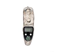 Wood Grain LCD Digital Bead Counter for Meditation - Portable Electronic Prayer Counter with Stress Relief Function, PP Material, 10 x 4.3 cm(White Births)