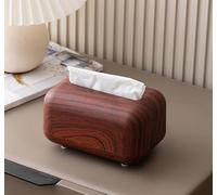 Wood Grain Magnetic Tissue Box with Spring-Loaded for Ideal for Living Room and Office with Stylish and Wood Crafted from The Pictures Shown (Red Wood)