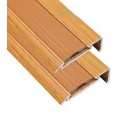 Wood Grain Metal Stair Edging, Anti-Slip Transition Strip, 2 Pack
