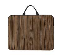 Wood Grain Print 14in Laptop Case Sleeve Bag â€“ Portable Handle, Business Travel, Commuting, Accessory Pocket
