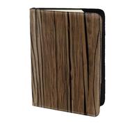 Wood Grain Print 5.5in Passport Travel Document Wallet Case Stylish Secure Men Women For Travelers, Black, One Size