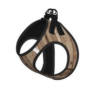 Wood Grain Print Adjustable Harness Leash Set For Cats And Dogs, Soft Breathable Kitten Puppy Mesh Vest With Reflective Design, Escape-Proof Lead For Small Pets Walking Training