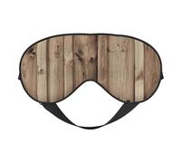 Wood Grain Printing All-Occasion Sleep Eye Mask with Double Sides Adjustable Strap Perfect for Shifts & Travel