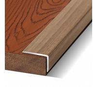 Wood Grain Right Angle L-Shaped Floor Transition Strip, Aluminum Trim Strip, Stair Nose Edging Corner Guards, Laminate Tile Edge Protectors, Peel Stick Stone Step Cover(Light Wood,L900xW35xH20mm)