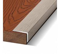 Wood Grain Right Angle L-Shaped Floor Transition Strip, Aluminum Trim Strip, Stair Nose Edging Corner Guards, Laminate Tile Edge Protectors, Peel Stick Stone Step Cover(Hazy Time,L900xW25xH10mm)
