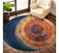 Wood Grain Round Rug 60cm, Retro Circle Rugs, Rustic Farmhouse Rug, Washable Round Carpet for Kitchen Dining Living Room Bathroom Beneath the Furniture