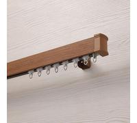 Wood Grain Single Track Room Divider1.7m/5.6ft Wall Mount Sliding Door System for Living Room Bedroom Hotel BathroomEasy Install Stylish Design