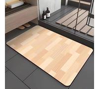 Wood Grain Texture Bathroom Mat Absorbent Non-Slip Quick Dry Home Decoration Shower Tub Toilet Floor Mats