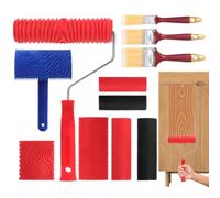 Wood Grain Tool - 11 Pieces Rubber Realistic Graining Tool with Handle