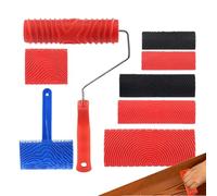 Wood Grain Tool - 8-Piece Set Structure Rollers - Wood Grain Paint Roller | for Doors, Furniture, Tables, Cupboards, Worktops, Workshop, Garage, Basement, Bedroom, Living Room, Kitchen