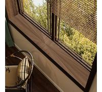 Wood Grain Window Sill Mat - Dustproof Waterproof Window Sill Cover Windowsill Protector for Dogs/Plants/Cats, PVC Narrow Bay Window Seat Cushion Pad DIY Cutting Non-Slip(E,80x25cm(31.5x9.8in))