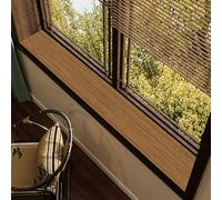 Wood Grain Window Sill Mat - Dustproof Waterproof Window Sill Cover Windowsill Protector for Dogs/Plants/Cats, PVC Narrow Bay Window Seat Cushion Pad DIY Cutting Non-Slip(J,100x20cm(39.4x7.9in))