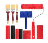 Wood Graining Tool, Wood Pattern Tool, Paint Roller Kit, 11 Piece Handle Set for Home Room Furniture Decoration Art Carving Creation Backyard Landscape Summer Craft DIY Woodworking Painting Accessory