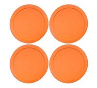 Wood Grip | Lids for Pyrex and Anchor Round Glass Containers | Lids For Pyrex Glass Containers | Replacement Lids (Red, 2 Cups, 4 Pack)