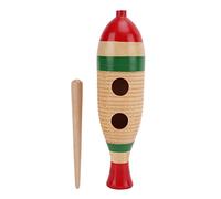 Wood Guiro Fish Shaped Percussion Instrument 21cm with Stick - Colorful Cylinder for Kids Developing Hand Eye Coordination and Auditory Skills