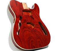 Wood Guitar Body 2 Pieces Alder With F Hole Semi Hollow For TL Electric Guitar Body(Dark red)