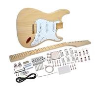 Wood Guitar Body 39 Inches DIY Electric Guitar Kit With Basswood Body And Maple Neck Fingerboard 21 Frets Pre Output In Circuit Wiring(Style 1)