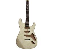 Wood Guitar Body A Set Guitar Kits Maple Rosewood Neck Body Flame Maple Veneer One Piece Mahogany Barrel DIY Part
