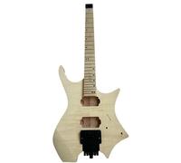Wood Guitar Body Blank Headless Electric Guitar Unfinished DIY Kit Body Neck Bridge Nut Pickguard