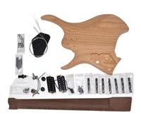 Wood Guitar Body DIY 7 Stings Headless Electric Guitar Kit ASH Body Maple Wenge Neck 24 Frets(Wenge)