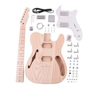 Wood Guitar Body DIY Electric Guitar Kits Single F Hole Ash Body Maple Neck And Fingerboard Dot Inlay With All Hardware