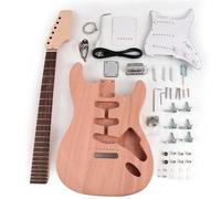 Wood Guitar Body Diy Paddle Headstock Rosewood Fingerboard Electric Guitar Kits Mahogany Body Maple Neck With All Hardware