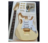 Wood Guitar Body Double Rocker Electric Guitar Production Kit Tiger Maple Basswood Solid Wood Body(A5)