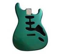 Wood Guitar Body Electric Guitar Gloss Finished Colourful SSS DIY Replacement Part(Army Green)