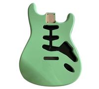 Wood Guitar Body Electric Guitar Gloss Finished Colourful SSS DIY Replacement Part(Green)
