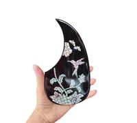 Wood guitar pickguard laser flower and bird pattern thickened glue seal Pickguard Scratch Plate(No. 2)